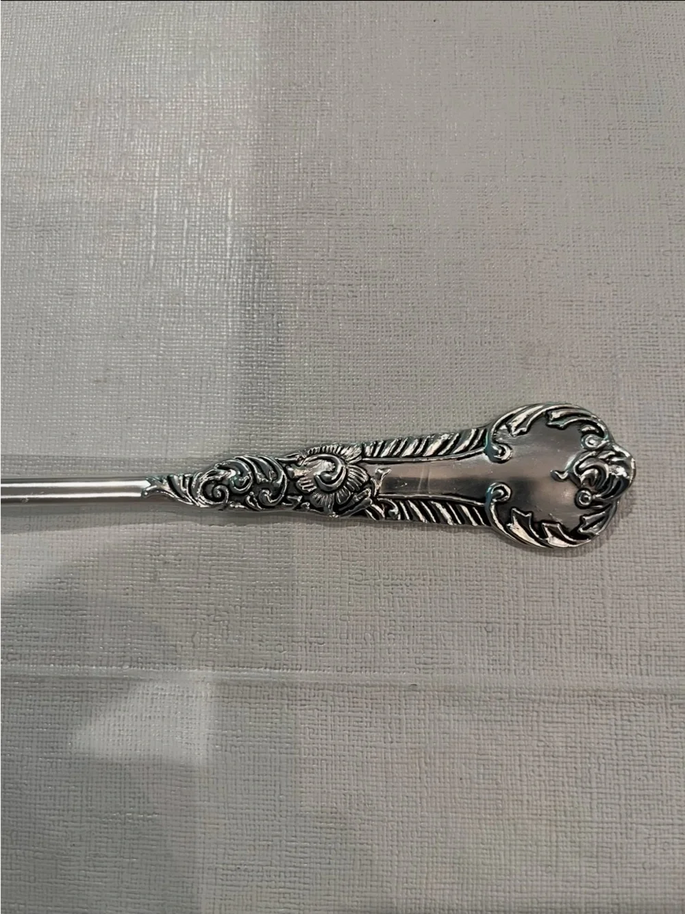 Long Handle Engraved Silver Serving Spoon. So cute!